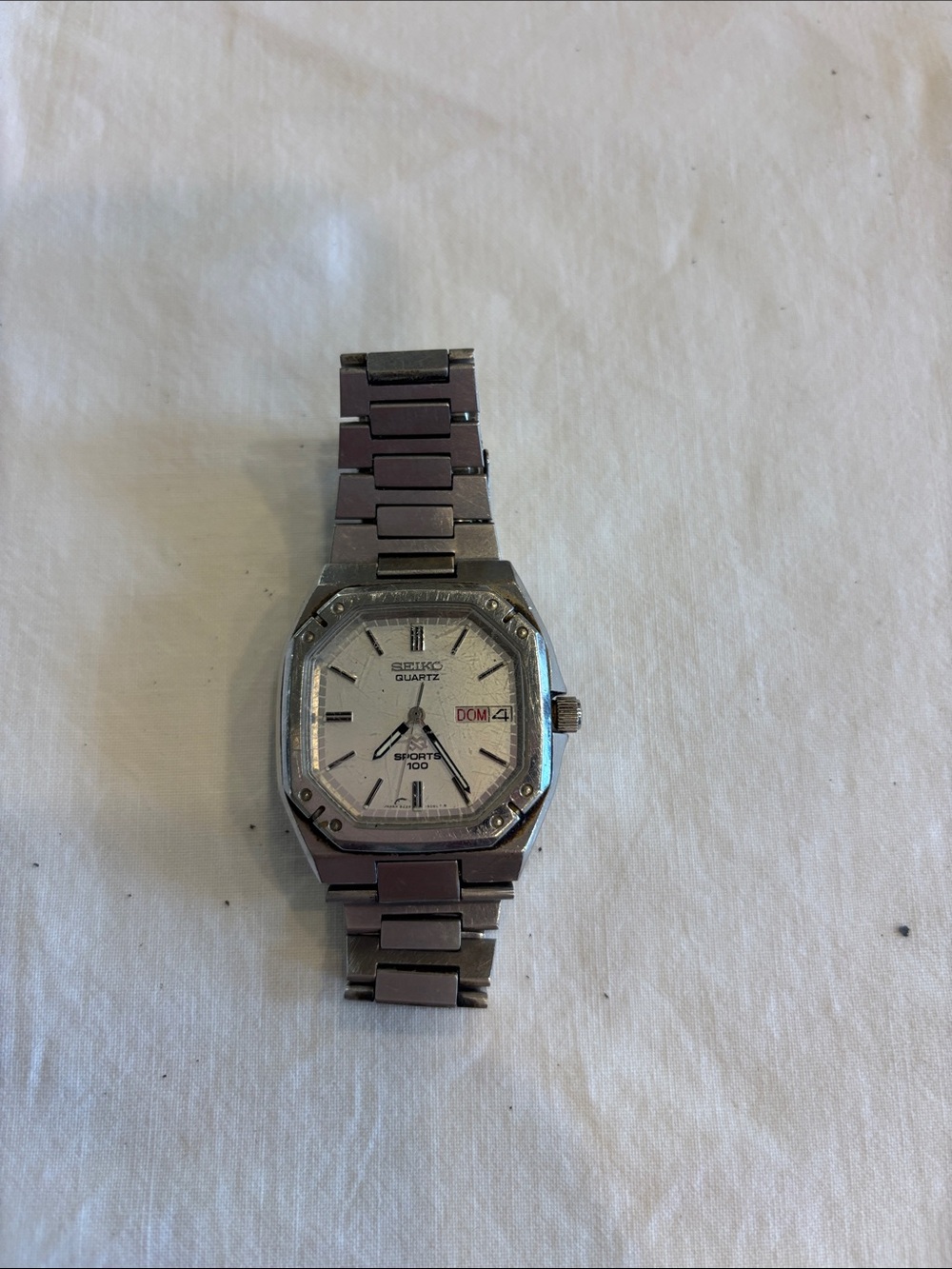 Men’s Seiko Silver Tone Men's Quartz Watch with White Dial